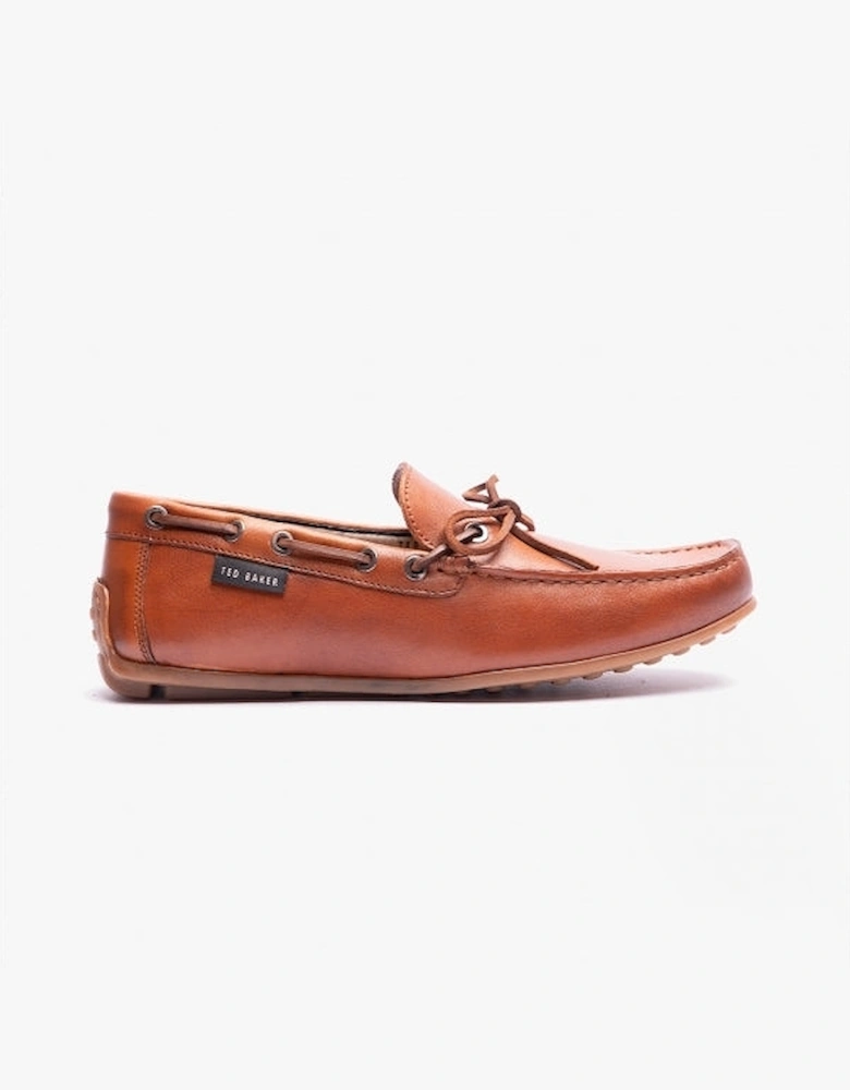 KENNEY P Mens Casual Boat Shoes Tan