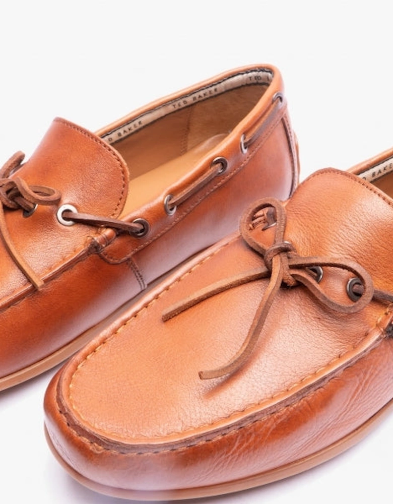 KENNEY P Mens Casual Boat Shoes Tan