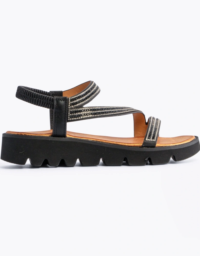 FRESCO Womens Sandals Black