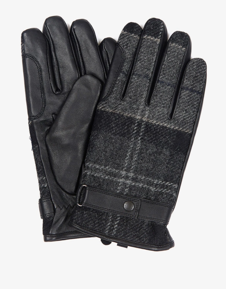 NEWBROUGH TARTAN GLOVES Mens Black/Grey