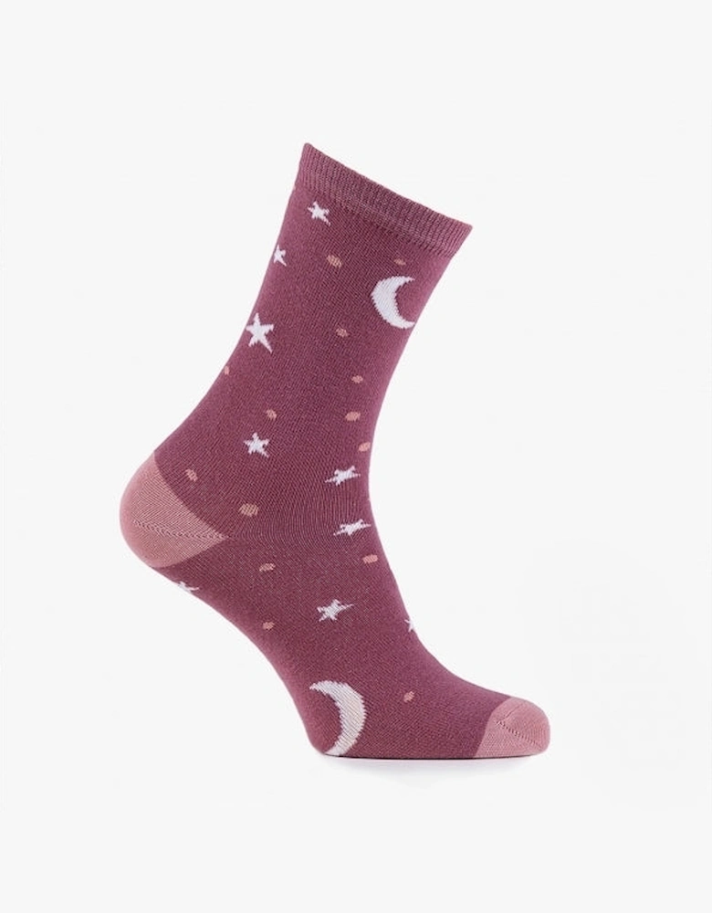 ANKLE Womens Cotton Blend 3 Pack Socks Star Multi: