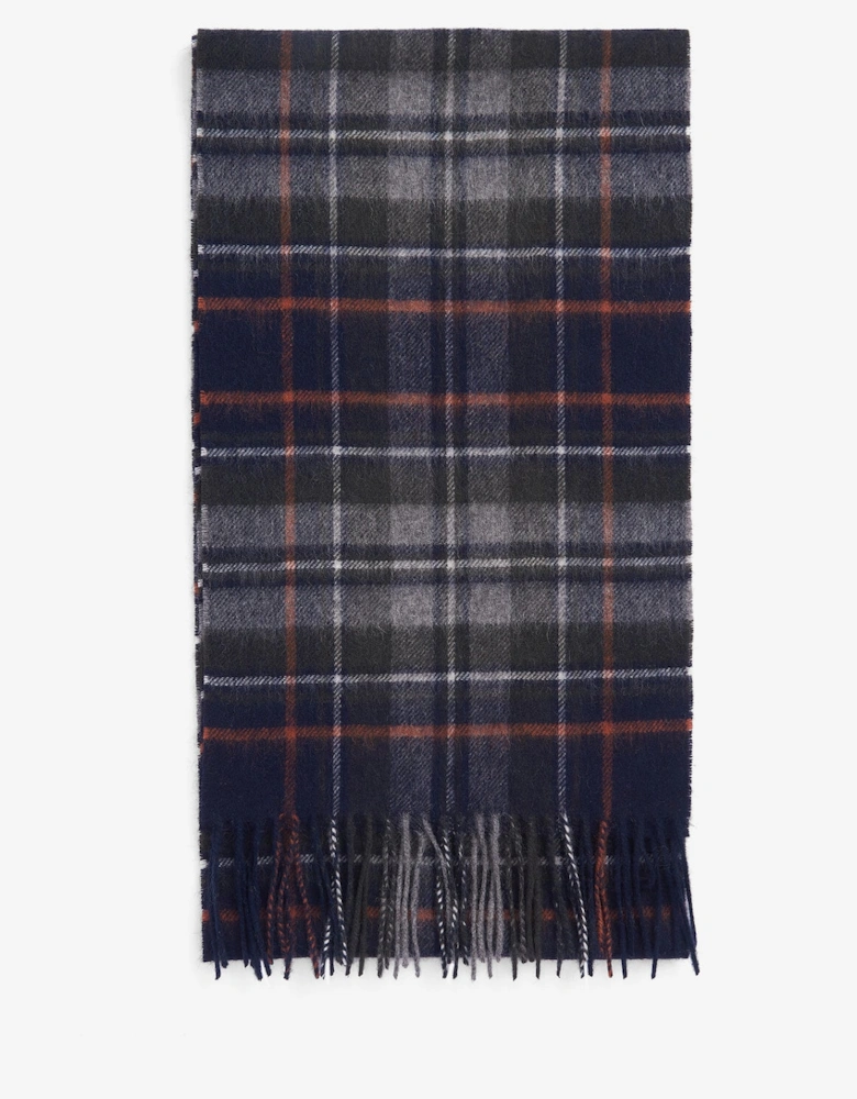 NEW CHECK Unisex Adults Tartan Scarf Navy/Dark Ginger