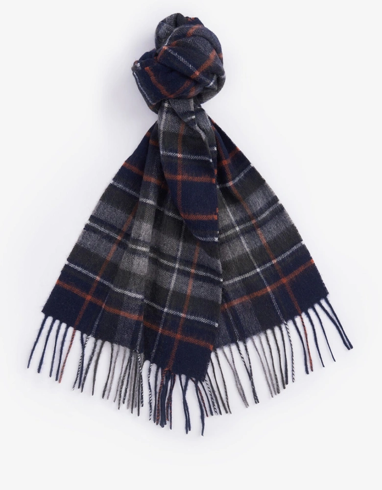 NEW CHECK Unisex Adults Tartan Scarf Navy/Dark Ginger