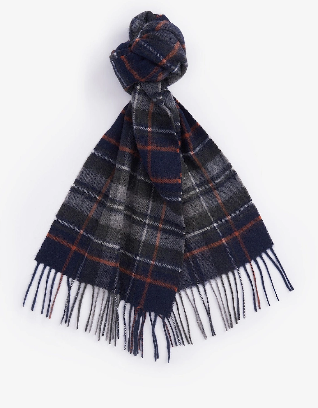 NEW CHECK Unisex Adults Tartan Scarf Navy/Dark Ginger, 5 of 4