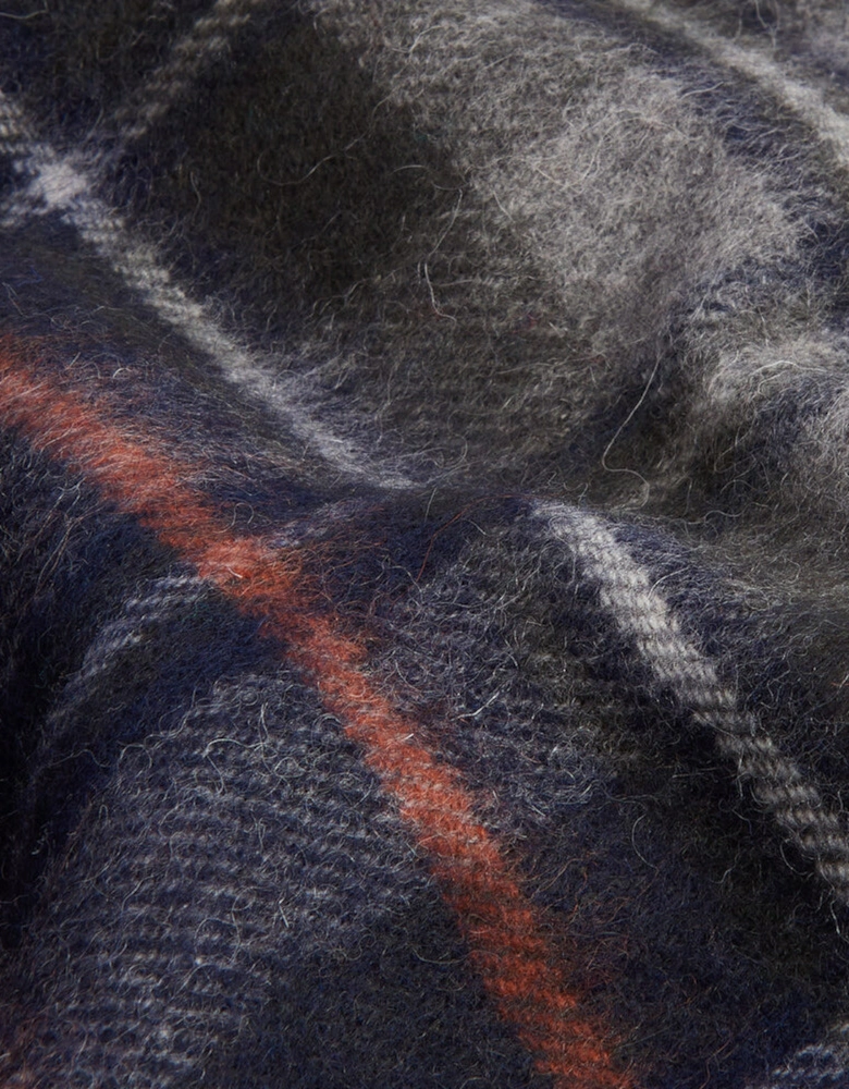 NEW CHECK Unisex Adults Tartan Scarf Navy/Dark Ginger