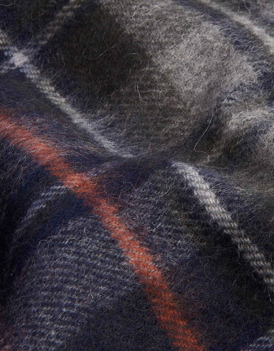 NEW CHECK Unisex Adults Tartan Scarf Navy/Dark Ginger