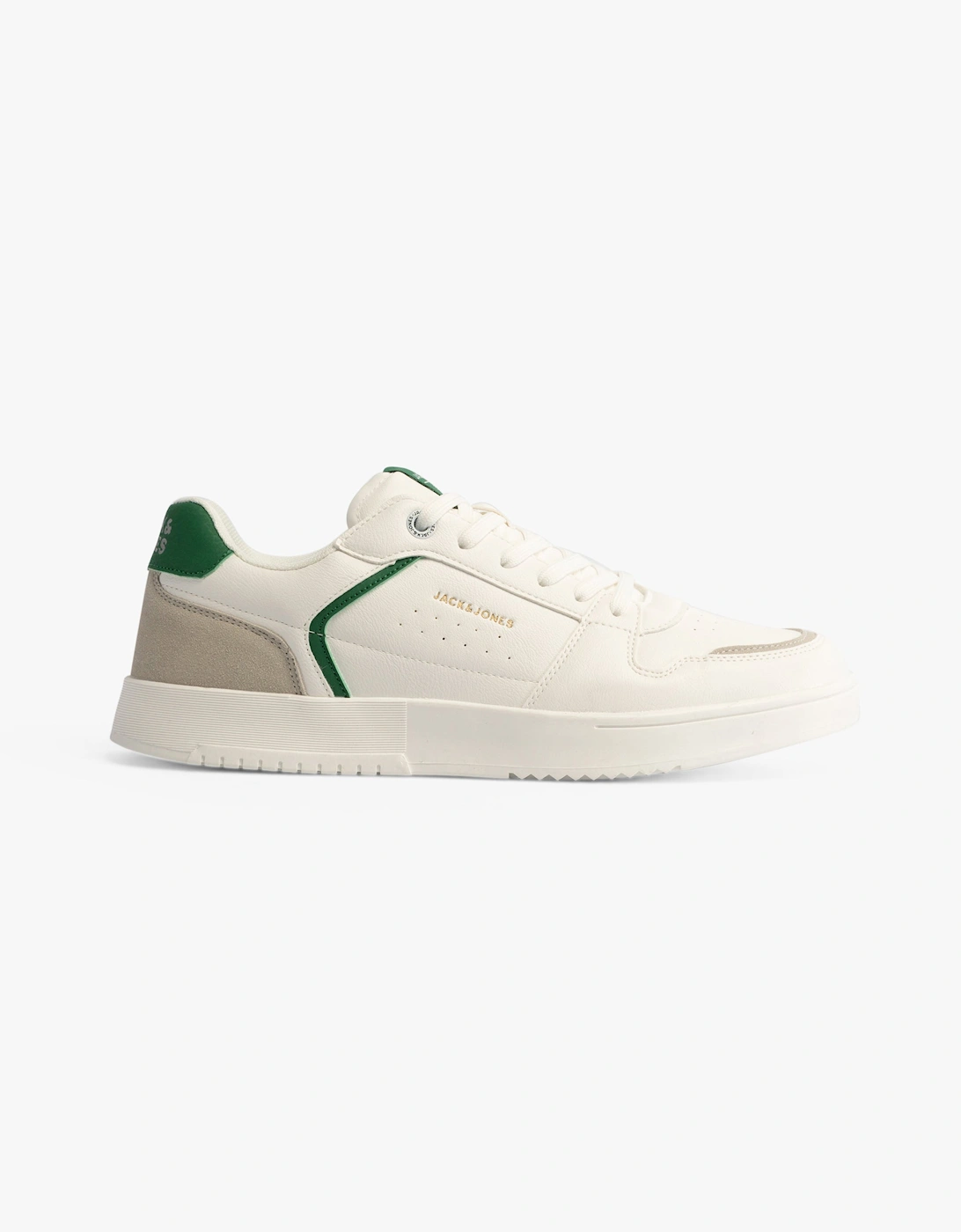 Jack & Jones Men's White Ealing Pu Trainers /Green - : 7 Uk Size 7