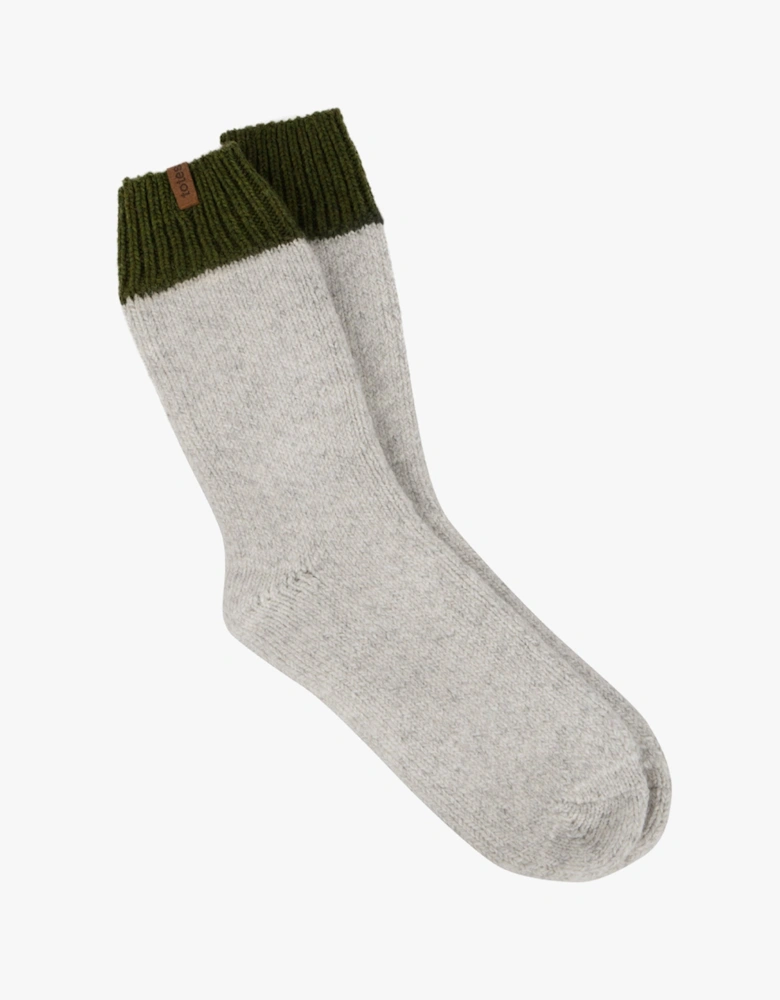 Chunky Thermal Wool Blend Mens Socks Grey Multi