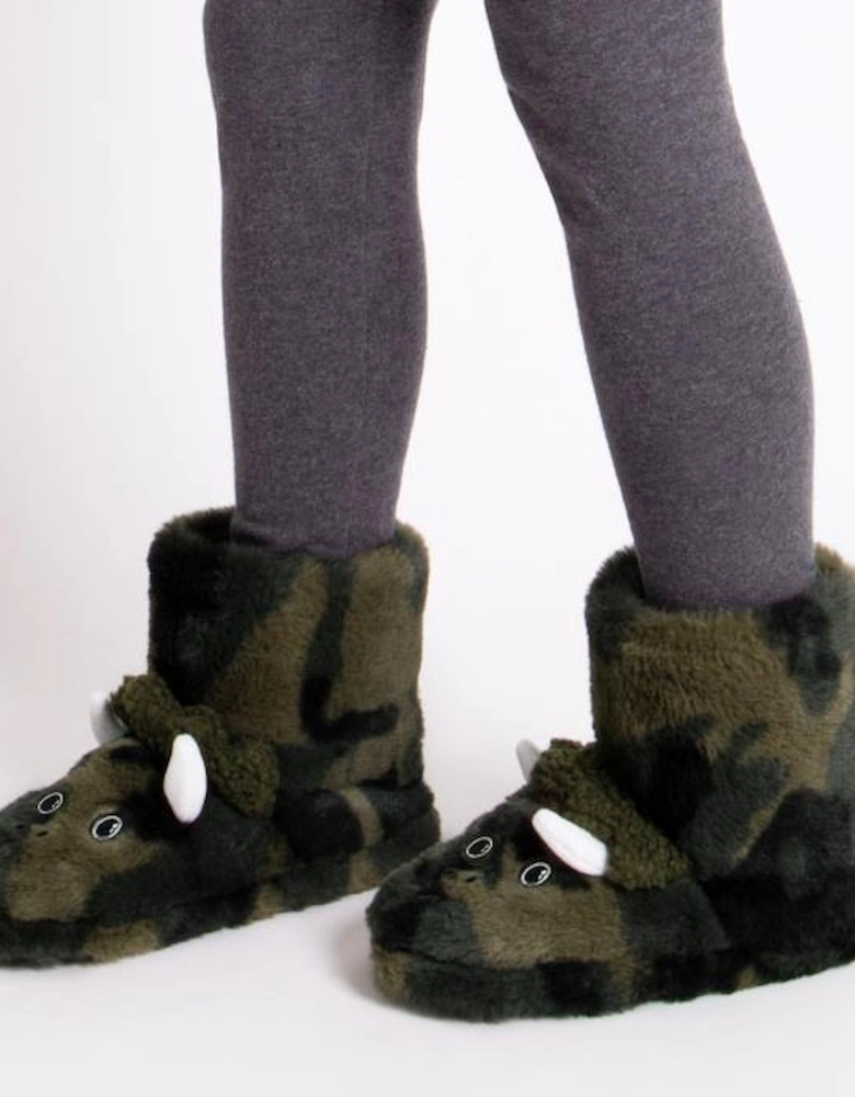 Toasties DINO BOOT Slippers Kids Khaki