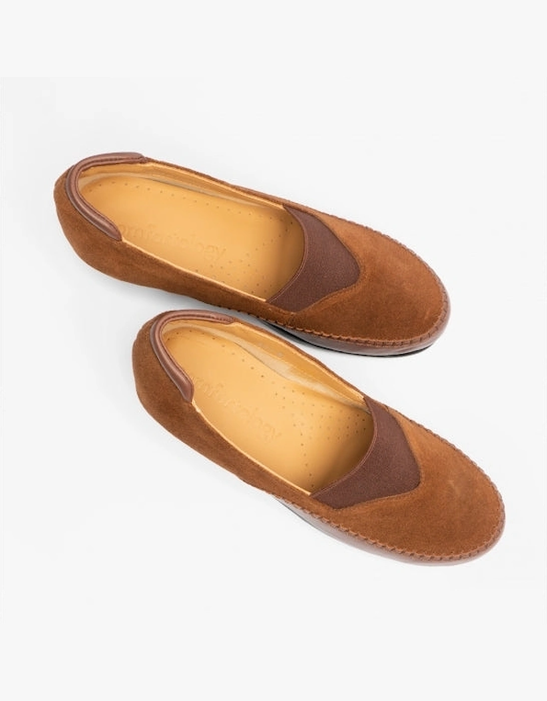 DIA Womens Suede Shoes Cognac