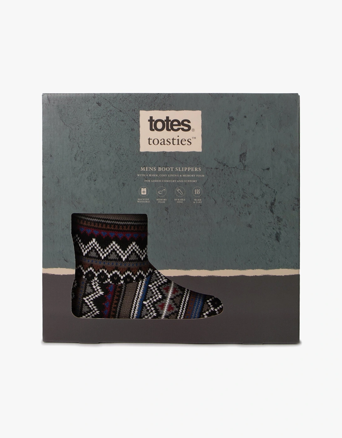 Toasties FAIR ISLE BOOT Slippers Mens Multi