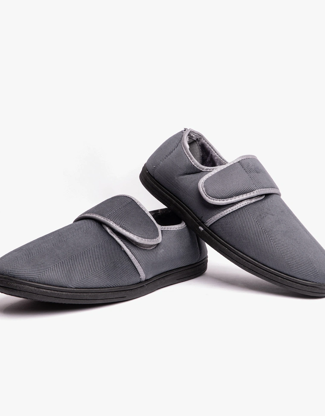 TOM Mens Full Slippers Grey