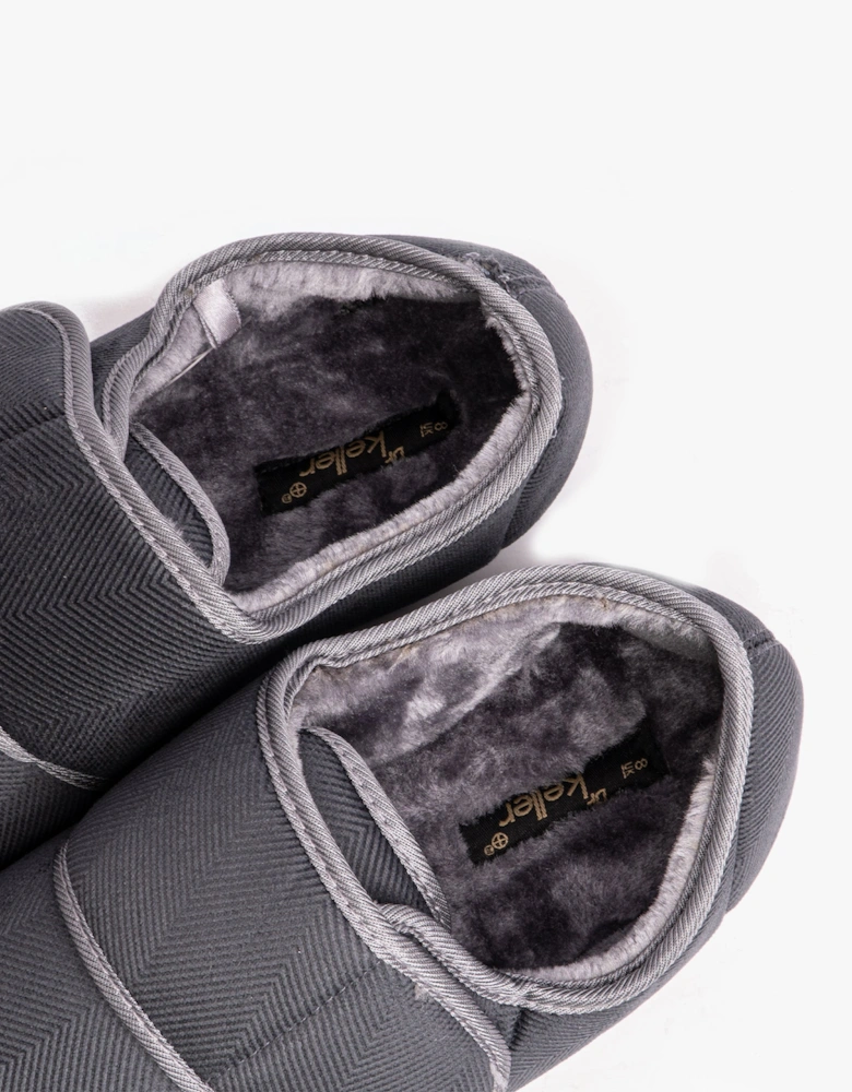 TOM Mens Full Slippers Grey