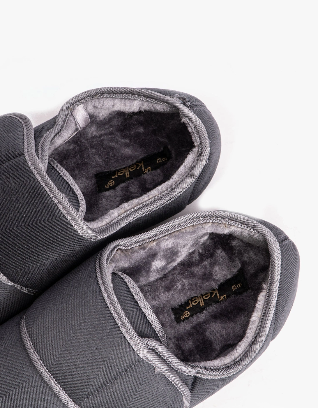 TOM Mens Full Slippers Grey