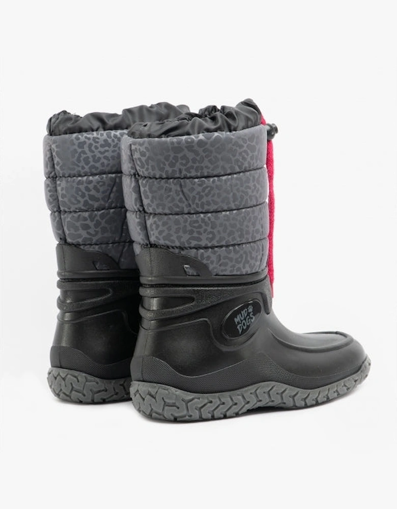 NORDIC Womens Snow Boot Boots,Wellingtons (Womens) Black/Leopard