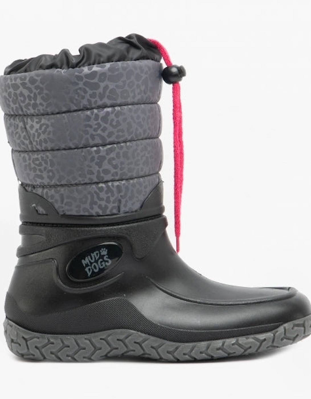 NORDIC Womens Snow Boot Boots,Wellingtons (Womens) Black/Leopard, 8 of 7