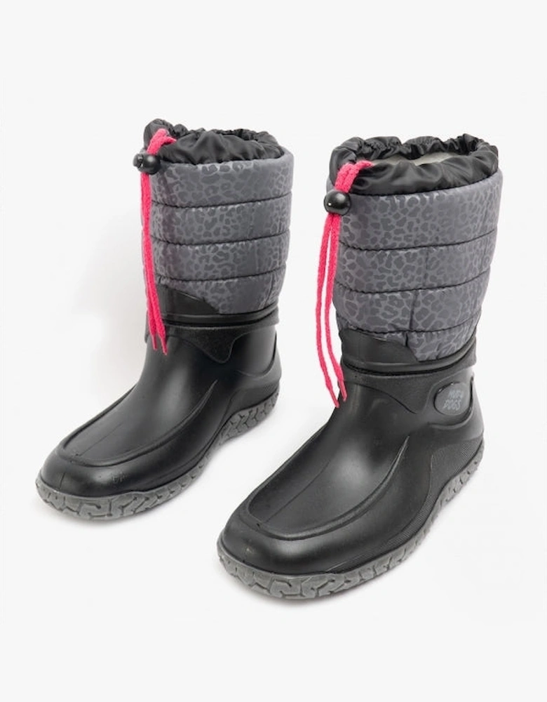 NORDIC Womens Snow Boot Boots,Wellingtons (Womens) Black/Leopard
