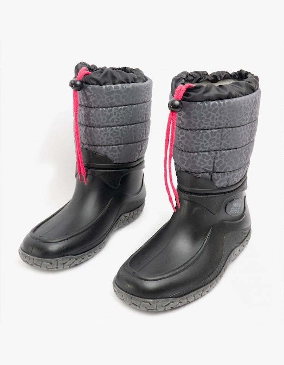 NORDIC Womens Snow Boot Boots,Wellingtons (Womens) Black/Leopard