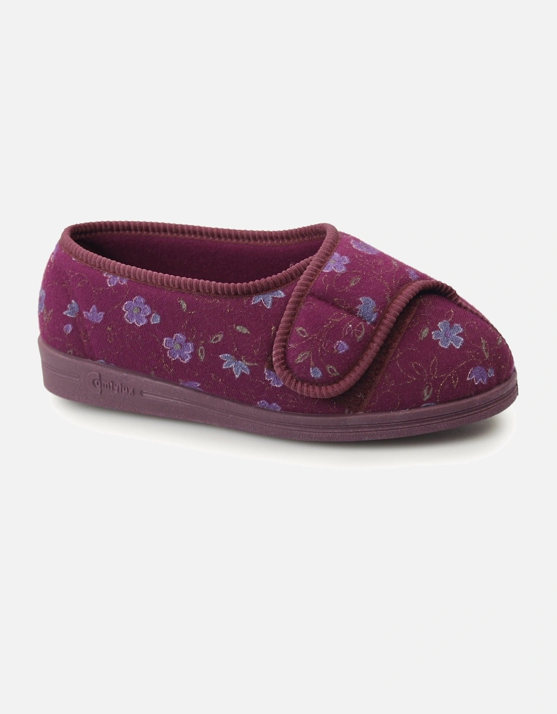 DAVINA Womens Full Slippers Wine, 6 of 5