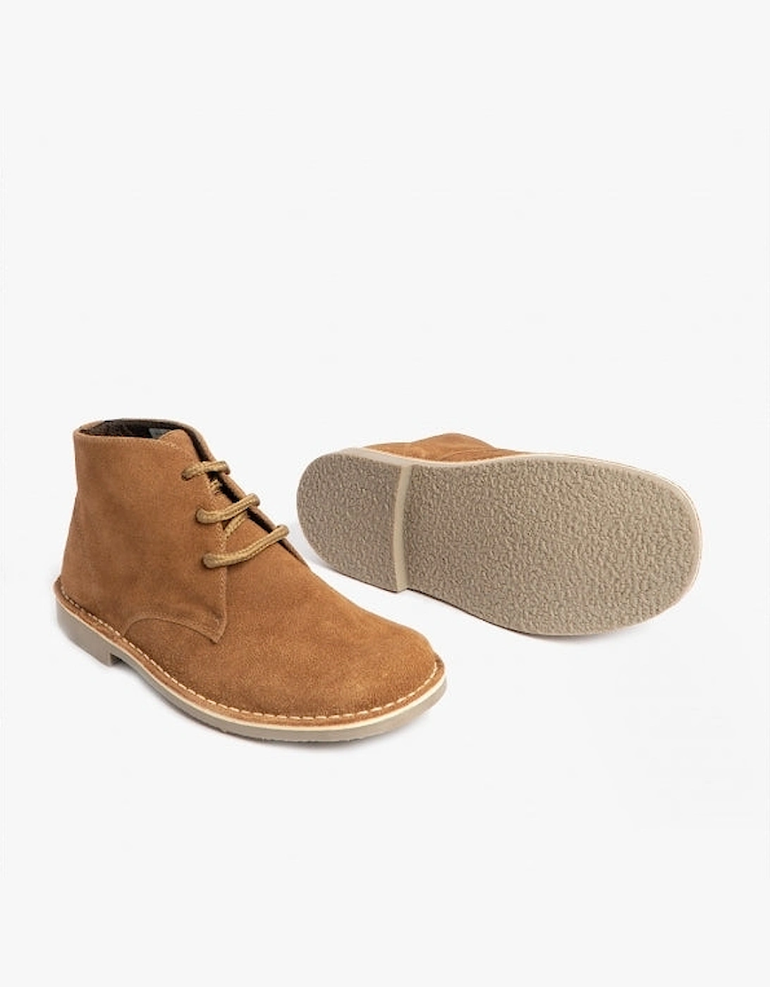 LEONARD Mens Desert Boots Sand