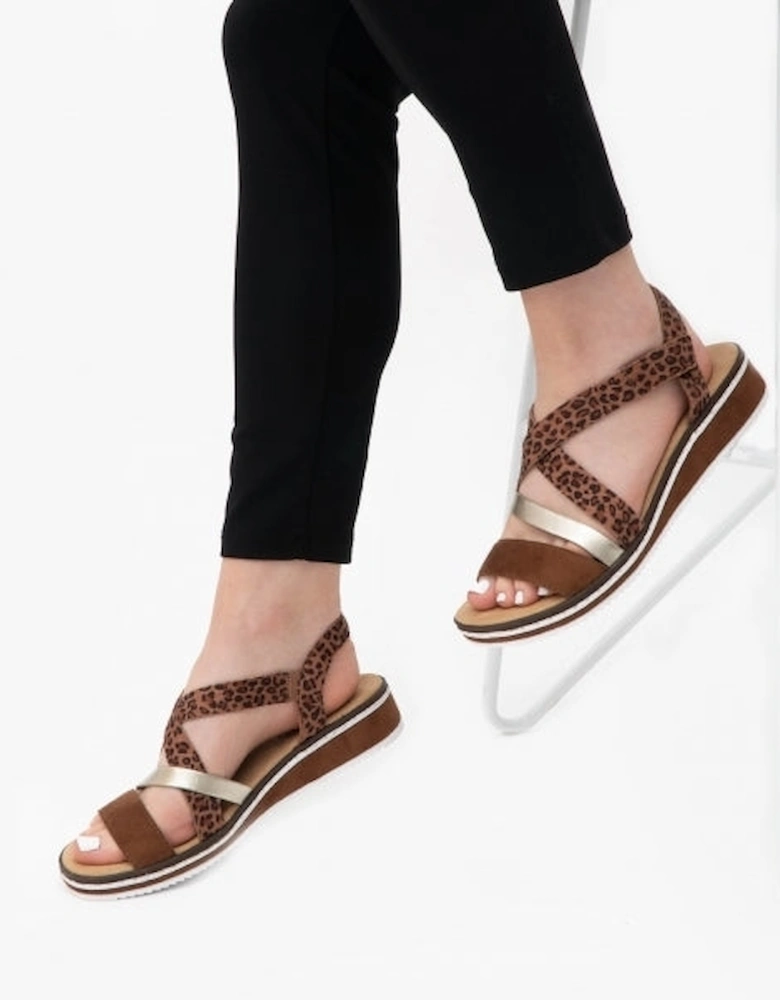 V3663-24 Womens Sandals Brown Combi