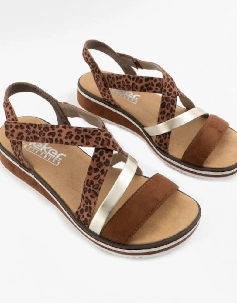 V3663-24 Womens Sandals Brown Combi