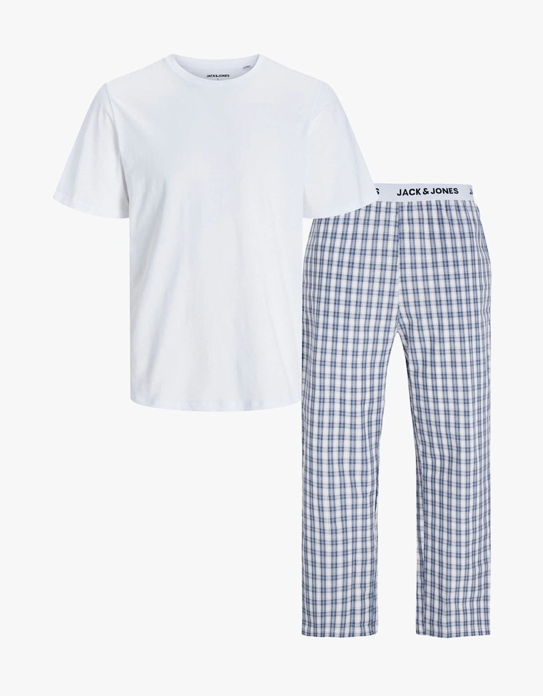 Men's Jack & Jones LUCA SS Mens T-Shirt And Pants Set White - Size: LARGE