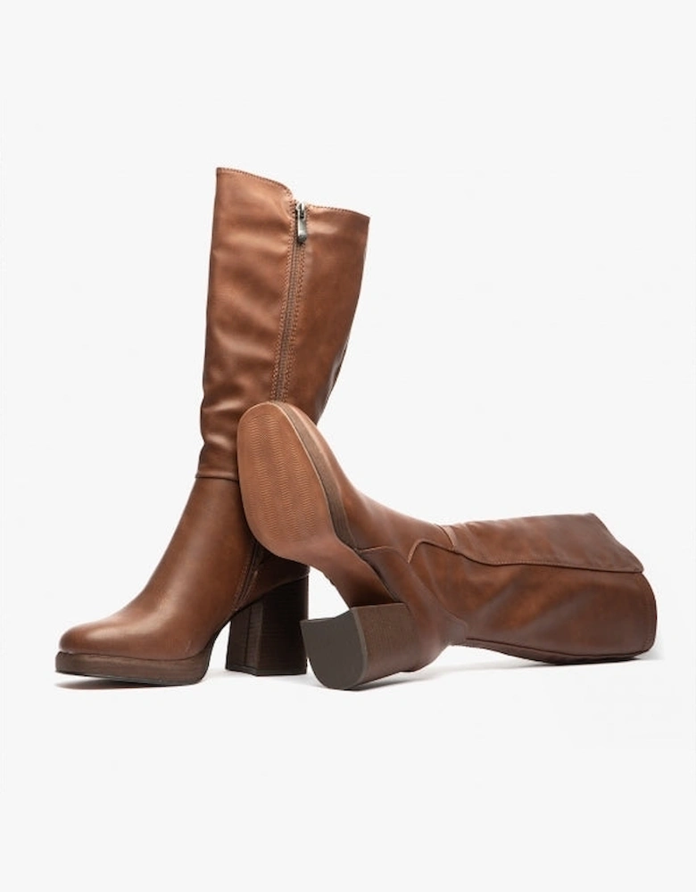 DAMEN Womens Tall Boots Chestnut