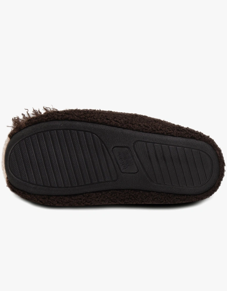 NOVELTY APPLIQUE MULE Slippers Mens Brown