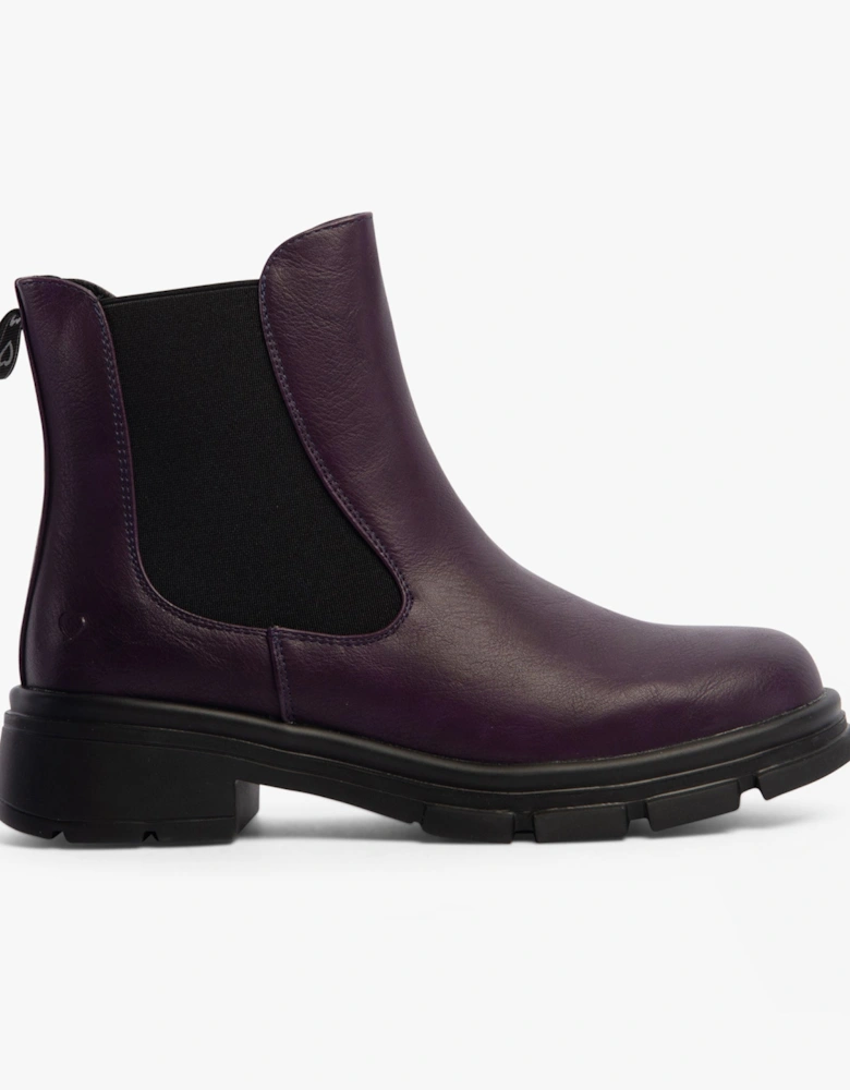 REMY Womens Chelsea Boots Purple