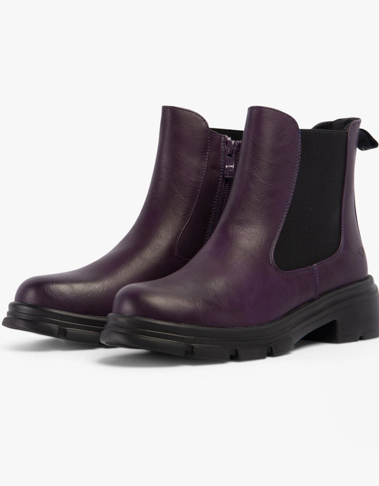 REMY Womens Chelsea Boots Purple