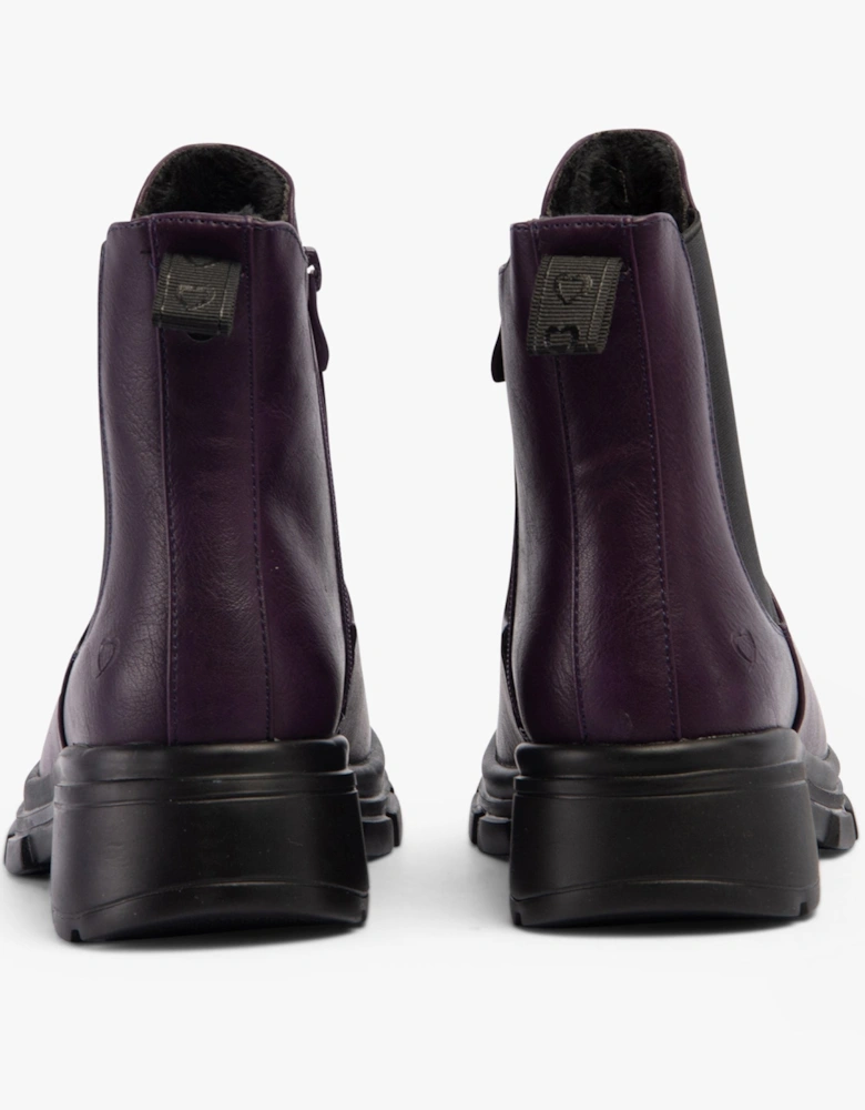 REMY Womens Chelsea Boots Purple