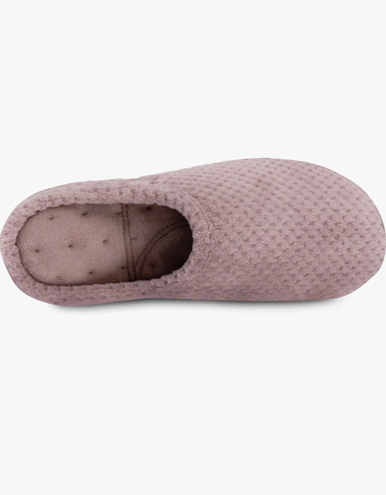 Isotoner POPCORN Terry Mule Slippers Womens Dusky Pink