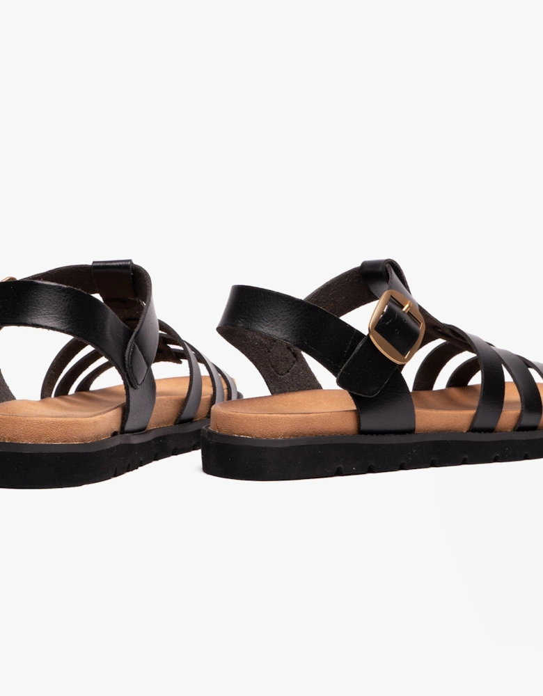 SALTWATER Womens Slingback Sandals Black