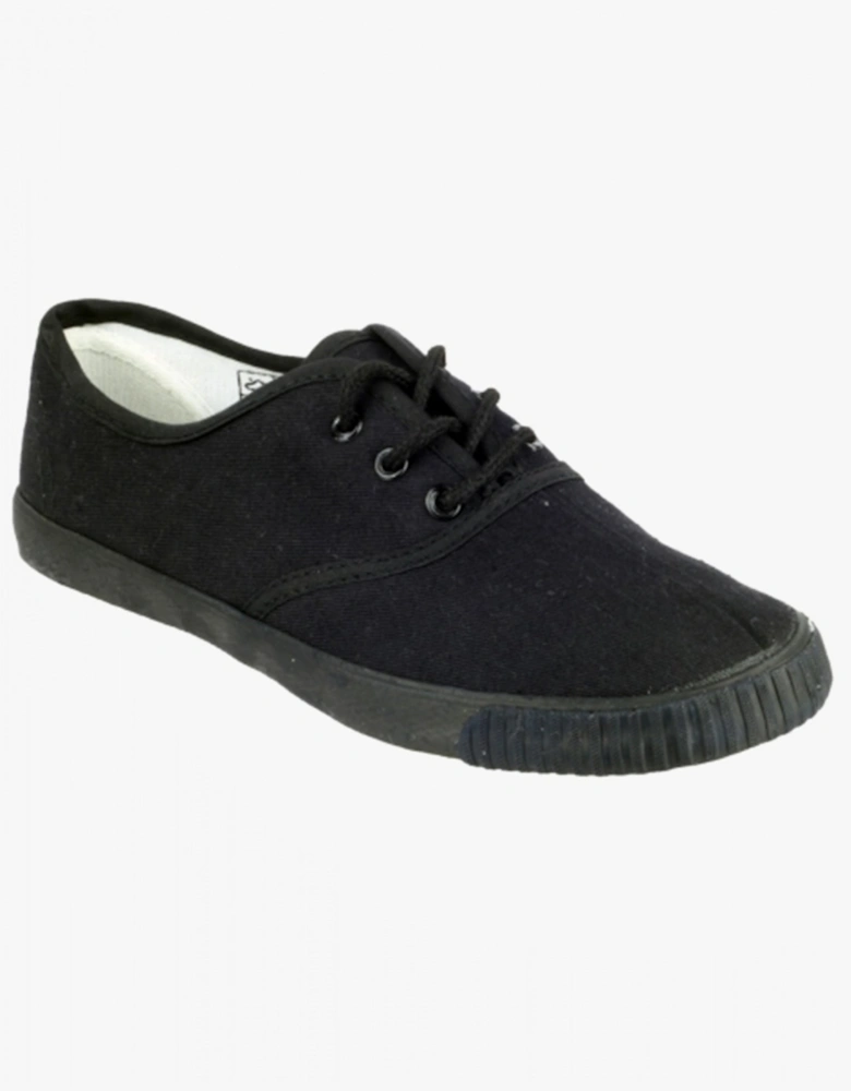 6061 Unisex Canvas Lace Plimsolls Black