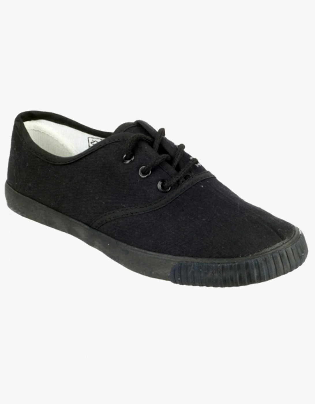 6061 Unisex Canvas Lace Plimsolls Black, 3 of 2