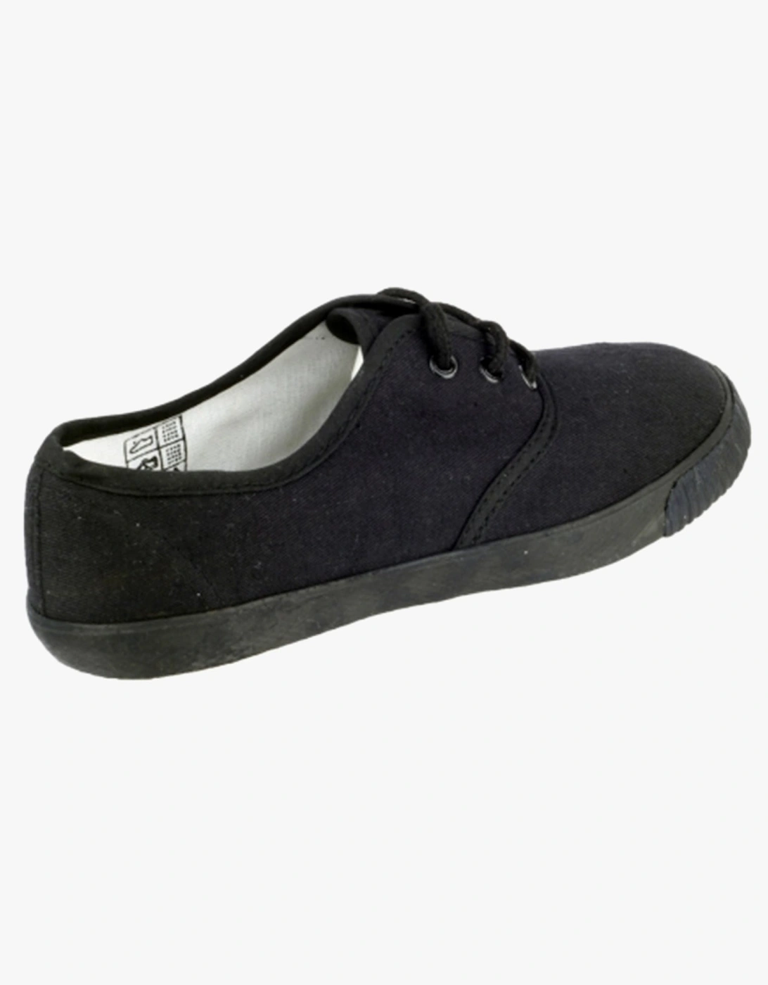 6061 Unisex Canvas Lace Plimsolls Black