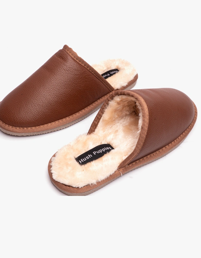 COADY LEATHER SLIPPER Classic Mens Slippers Tan