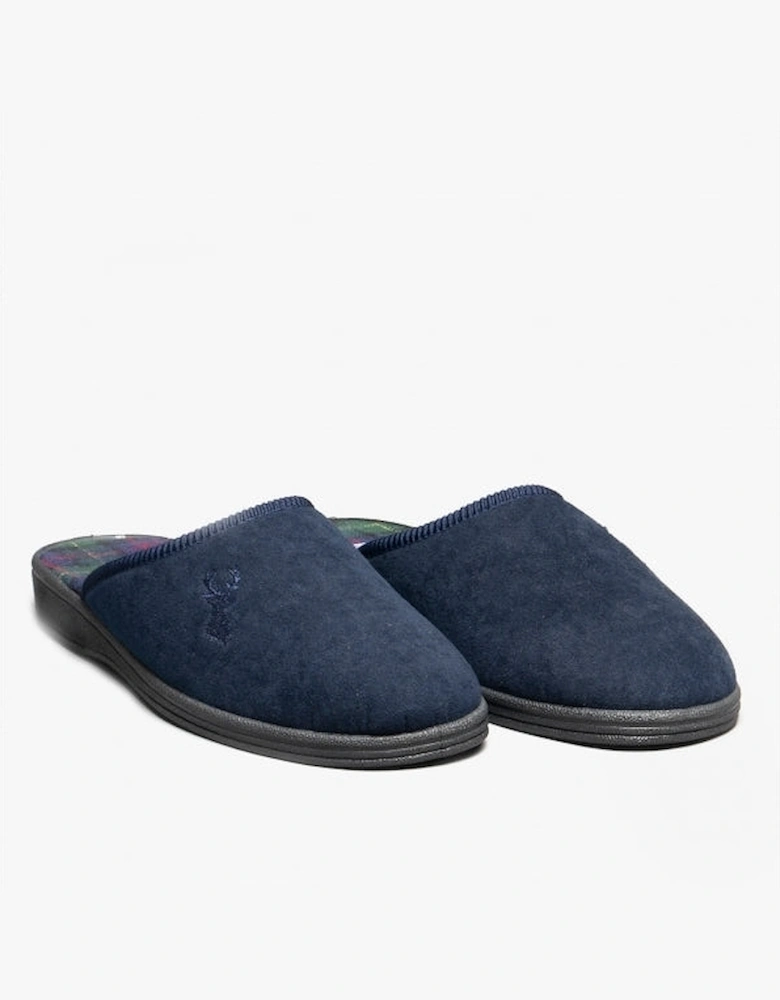 BUCK Mens Mule Slippers Navy