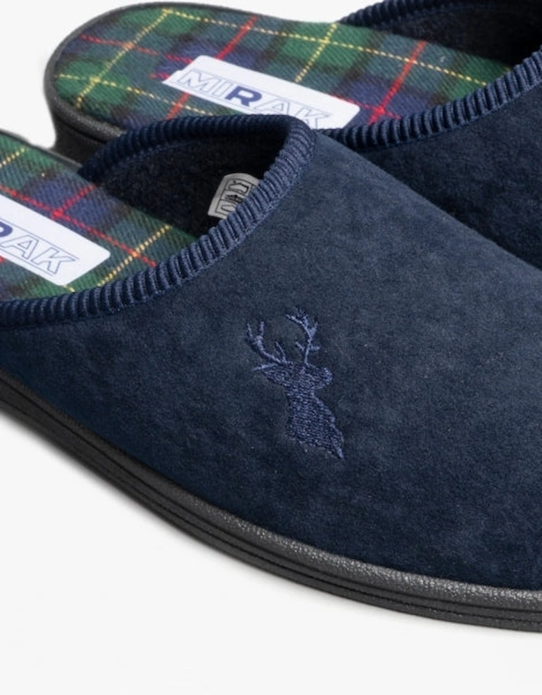 BUCK Mens Mule Slippers Navy