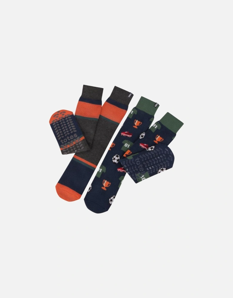 ORIGINAL SLIPPER SOCKS (TWIN PACK) Mens Socks Football / Stripe
