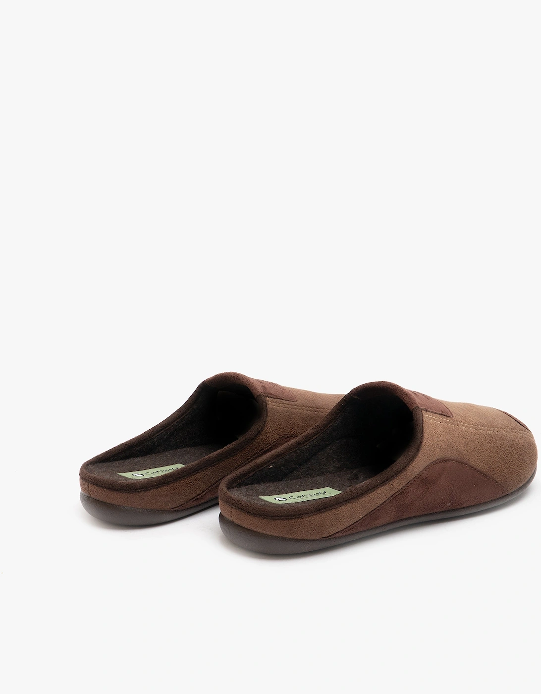 WESTWELL Mens Mule Slippers Brown