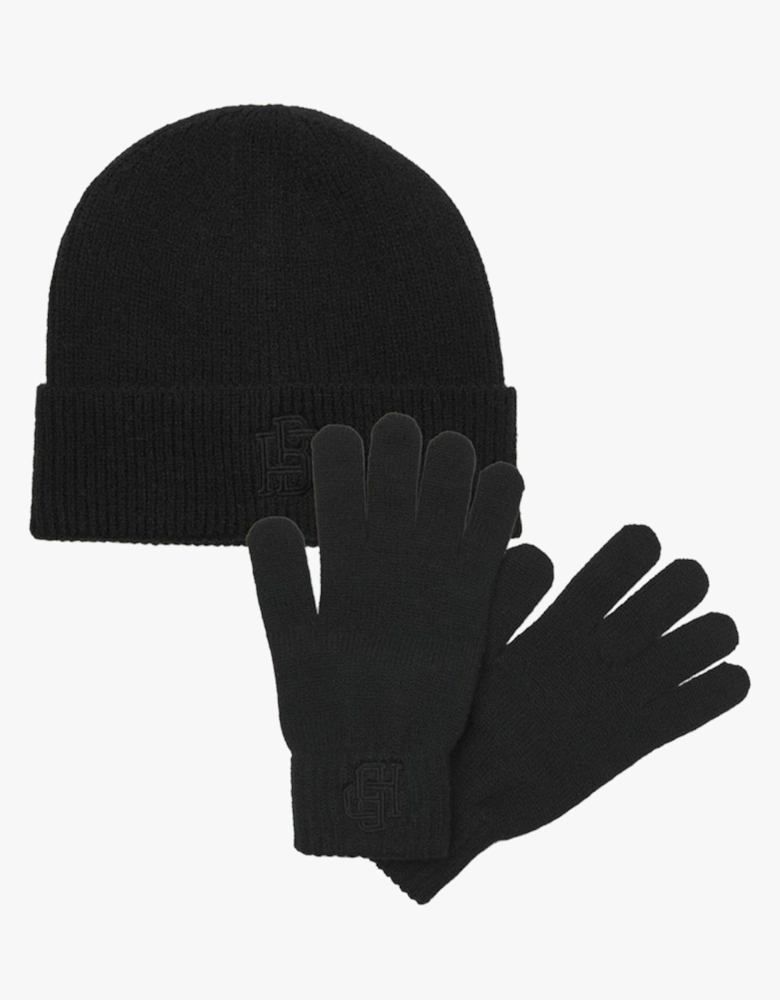 TRAIN Mens Hat & Gloves Set Black