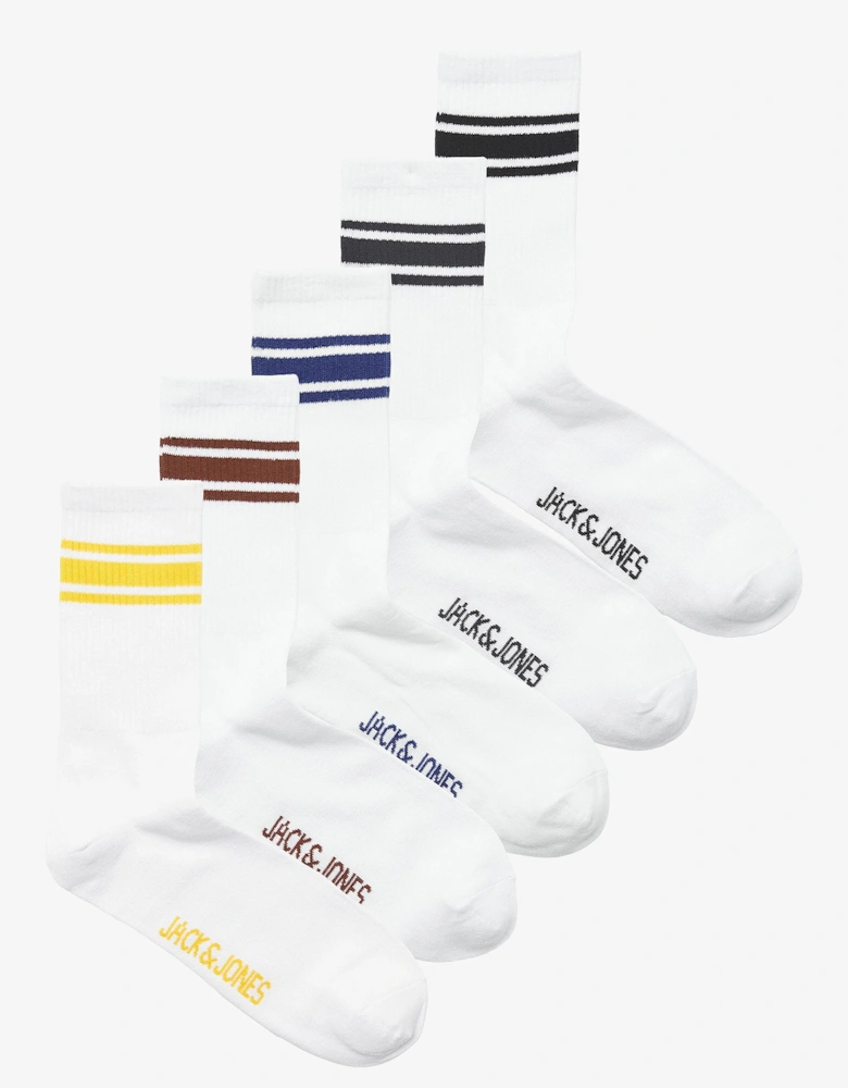 TREY Mens 5-Pack Socks Bright White