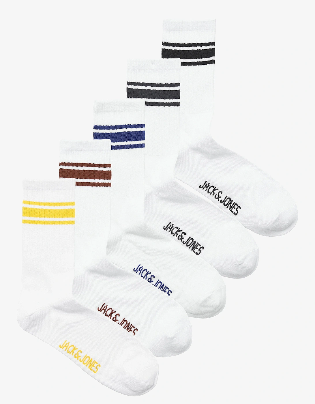 TREY Mens 5-Pack Socks Bright White, 5 of 4