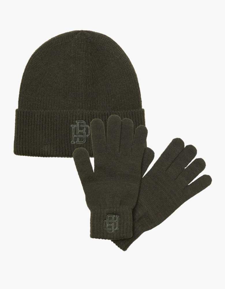 TRAIN Mens Hat & Gloves Set Peat