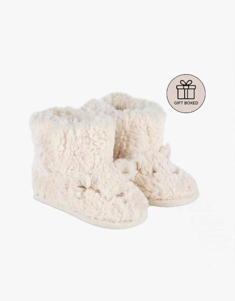 POLAR BEAR Kids Bootie Slippers Beige