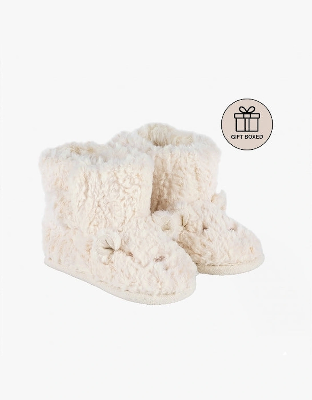 POLAR BEAR Kids Bootie Slippers Beige, 8 of 7