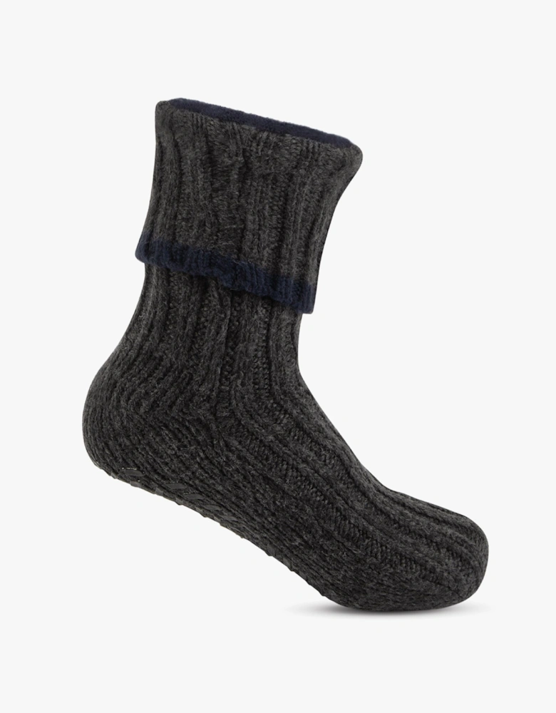 Toasties RECYCLED CHUNKY SLIPPER SOCK Mens Grey