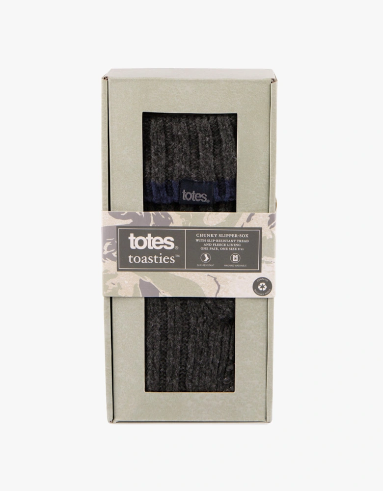 Toasties RECYCLED CHUNKY SLIPPER SOCK Mens Grey
